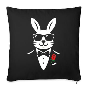 Gentlehop Bunny - Sofakissenbezug 45 x 45 cm - Schwarz - Vorne