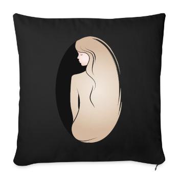 Silhouette féminine élégante – élégante et calme - Housse de coussin décorative 45 x 45 cm - noir - Devant
