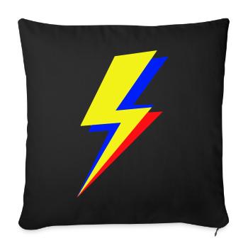 Geometric multicolor lightning bolt - Sofa pillowcase 17,3'' x 17,3'' (45 x 45 cm) - black - Front