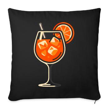 Party Spritz Glas Geschenkidee - Sofakissenbezug 45 x 45 cm - Schwarz - Vorne