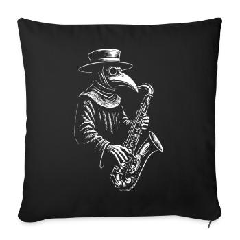 Plague Doctor spielt Saxophon - Sofakissenbezug 45 x 45 cm - Schwarz - Vorne