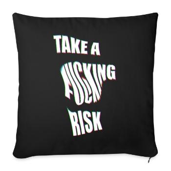 Take a Risk - Sofa pillowcase 17,3'' x 17,3'' (45 x 45 cm) - black - Front