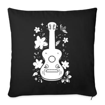 Ukulele Graphics - Sofa pillowcase 17,3'' x 17,3'' (45 x 45 cm) - black - Front