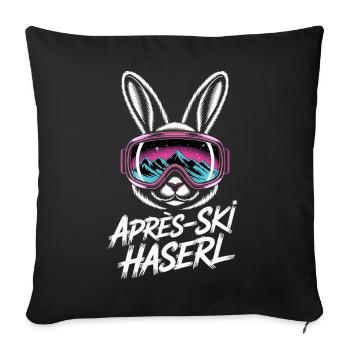 Après-ski bunny hut fun Skier ski bunny - Sofa pillowcase 17,3'' x 17,3'' (45 x 45 cm) - black - Front