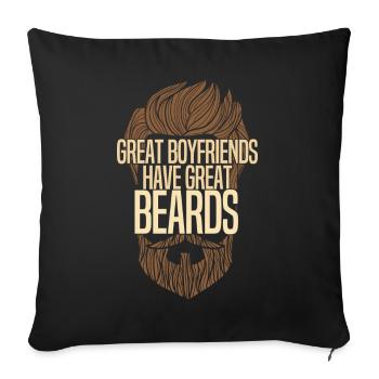 Les super petits amis ont une belle barbe - Housse de coussin décorative 45 x 45 cm - noir - Devant