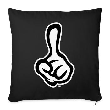 Index levé (doigt / main gauche NEG2C) - Housse de coussin décorative 45 x 45 cm - noir - Devant