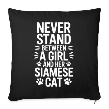 Siamese Cat Sayings Cat Funny Siamese Cat Gift - Sofa pillowcase 17,3'' x 17,3'' (45 x 45 cm) - black - Front