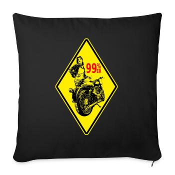99%er Lady – Bold Biker Vibes - Sofakissenbezug 45 x 45 cm - Schwarz - Vorne