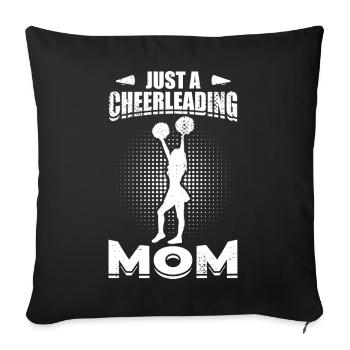 Juste une maman pom-pom girl - Housse de coussin décorative 45 x 45 cm - noir - Devant