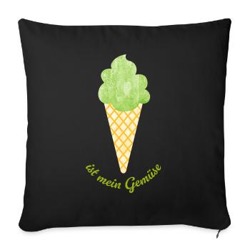 Eis Gemüse Veganer Eiscreme Sommer coole Sprüche - Sofakissenbezug 45 x 45 cm - Schwarz - Vorne