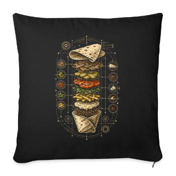 Lebanon Lebanese Shawarma Blueprint - Sofa pillowcase 17,3'' x 17,3'' (45 x 45 cm) - black - Front
