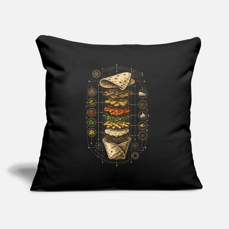 Plan d’action pour le shawarma libanais Housse de coussin décorative 45 x 45 cm