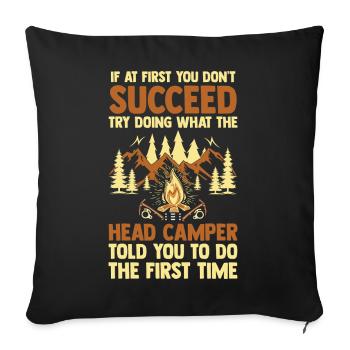 Camping Bonfire Camp Life Forest Camper - Sofakissenbezug 45 x 45 cm - Schwarz - Vorne