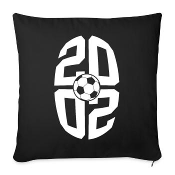 24 ANS NÉ EN 2002 FOOTBALL 24E ANNIVERSAIRE - Housse de coussin décorative 45 x 45 cm - noir - Devant