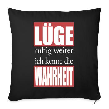 Truth vs. Lies in Red Block Design - Sofa pillowcase 17,3'' x 17,3'' (45 x 45 cm) - black - Front