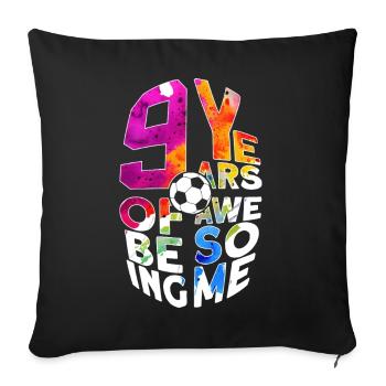 9 ANS D’EXPÉRIENCE DE FOOTBALL GÉNIAL 9E ANNIVERSAIRE - Housse de coussin décorative 45 x 45 cm - noir - Devant