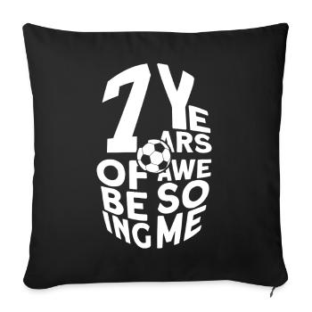 7 YEARS OF BEING AWESOME FOOTBALL 7TH BIRTHDAY - Sofa pillowcase 17,3'' x 17,3'' (45 x 45 cm) - black - Front