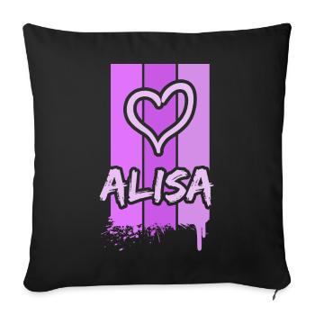 Cadeau pour Alisa - Housse de coussin décorative 45 x 45 cm - noir - Devant