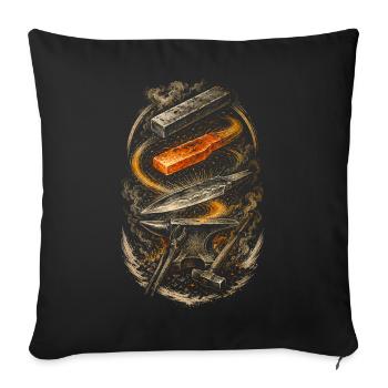 Forgeron, ferrant - Housse de coussin décorative 45 x 45 cm - noir - Devant
