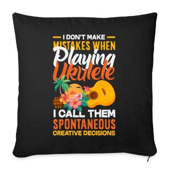 Designs et expressions amusantes de ukulélé - Housse de coussin décorative 45 x 45 cm - noir - Devant