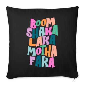 Fette Farbburst-Typografie - Sofakissenbezug 45 x 45 cm - Schwarz - Vorne
