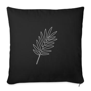 Palm Leaf Line Art Tropical - Sofa pillowcase 17,3'' x 17,3'' (45 x 45 cm) - black - Front