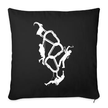 Climbing rope climbing - Sofa pillowcase 17,3'' x 17,3'' (45 x 45 cm) - black - Front