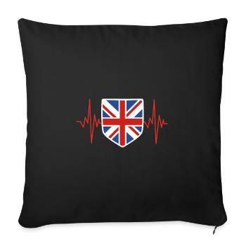 England heartbeat - Sofa pillowcase 17,3'' x 17,3'' (45 x 45 cm) - black - Front