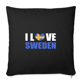 Suède Suédois - Housse de coussin décorative 45 x 45 cm - noir - Devant