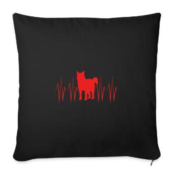 Husky sibérien - Housse de coussin décorative 45 x 45 cm - noir - Devant
