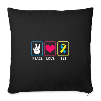Down syndrome - Sofa pillowcase 17,3'' x 17,3'' (45 x 45 cm) - black - Front