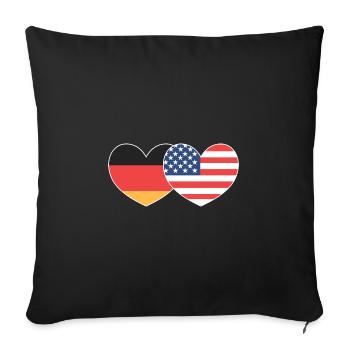 American German - Sofa pillowcase 17,3'' x 17,3'' (45 x 45 cm) - black - Front