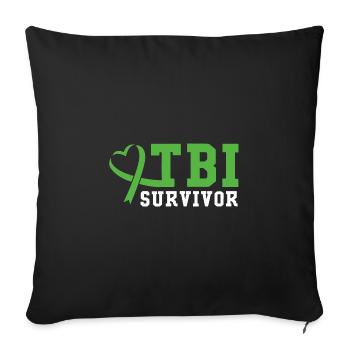 Traumatic brain injury - Sofa pillowcase 17,3'' x 17,3'' (45 x 45 cm) - black - Front