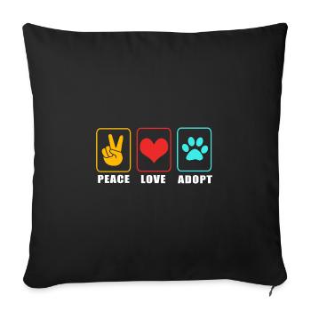 Sauvetage des animaux Droits des animaux Refuge pour animaux de sauvetage des animaux - Housse de coussin décorative 45 x 45 cm - noir - Devant