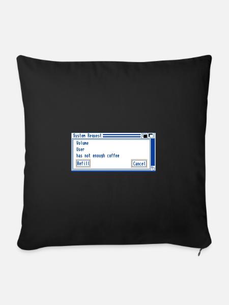 Kaffee Checkbox System Request - Sofakissenbezug 45 x 45 cm - Schwarz
