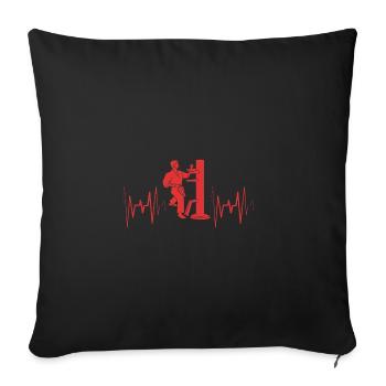 Wing Chun - Sofa pillowcase 17,3'' x 17,3'' (45 x 45 cm) - black - Front