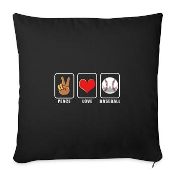 Baseball - Sofa pillowcase 17,3'' x 17,3'' (45 x 45 cm) - black - Front