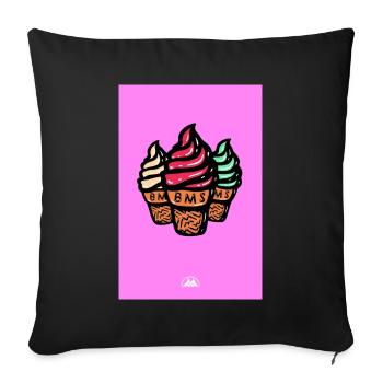 Soft ice cream - Sofa pillowcase 17,3'' x 17,3'' (45 x 45 cm) - black - Front