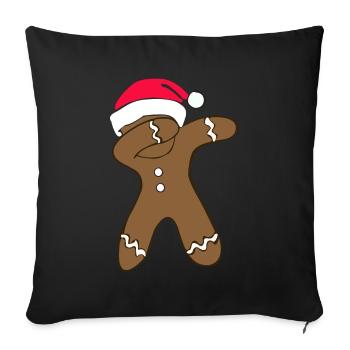bonhomme en pain d'épice pour Noël comme cadeau - Housse de coussin décorative 45 x 45 cm - noir - Devant