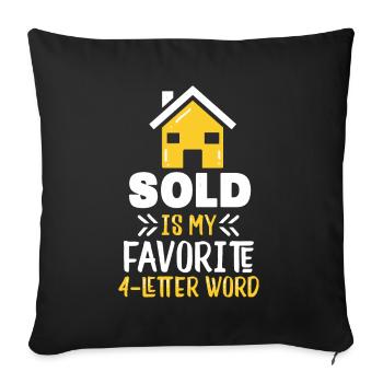 Real Estate Agent House Sale Real Estate Broker - Sofa pillowcase 17,3'' x 17,3'' (45 x 45 cm) - black - Front