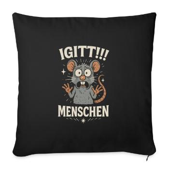 Satire - Yuck! People Rat I Hate - Sofa pillowcase 17,3'' x 17,3'' (45 x 45 cm) - black - Front