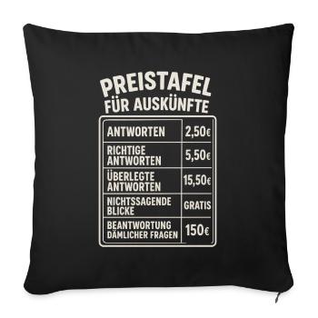 Drôles Dictons Drôle Drôle Coquine Stupide Question - Housse de coussin décorative 45 x 45 cm - noir - Devant