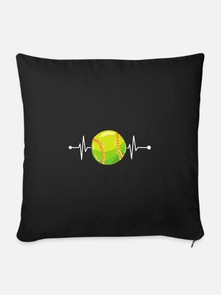 Softball Softball-Spieler - Sofakissenbezug 45 x 45 cm - Schwarz