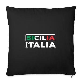 Italy Sicily - Sofa pillowcase 17,3'' x 17,3'' (45 x 45 cm) - black - Front