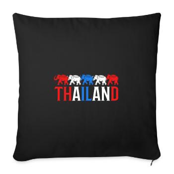 Thailand - Sofa pillowcase 17,3'' x 17,3'' (45 x 45 cm) - black - Front