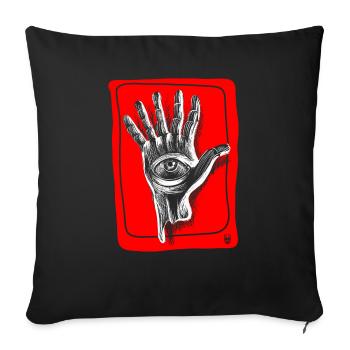 Hand six fingers - Sofa pillowcase 17,3'' x 17,3'' (45 x 45 cm) - black - Front