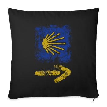 Buen Camino - Camino de Santiago - Pèlerinage - Santiago - Housse de coussin décorative 45 x 45 cm - noir - Devant