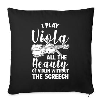Je joue de l’alto – de l’altiste en disant - Housse de coussin décorative 45 x 45 cm - noir - Devant