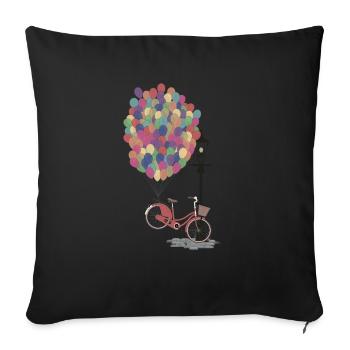 Love to Ride my Bike with Balloons - Sofakissenbezug 45 x 45 cm - Schwarz - Vorne