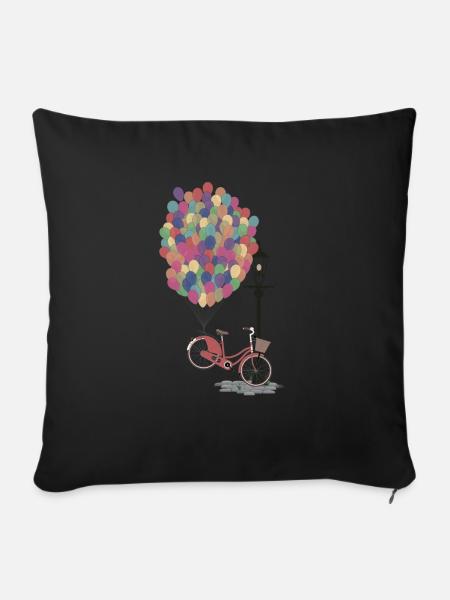 Love to Ride my Bike with Balloons - Sofakissenbezug 45 x 45 cm - Schwarz